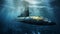 Nuclear submarine submerged in the ocean