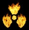 Nuclear symbol from fire flames