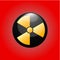 Nuclear symbol isolated on a red background icon