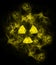 Nuclear symbol on yellow toxic cloud