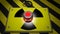 Nuclear warning sign with red button