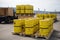 nuclear waste being transported in sealed barrels and crates