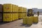 nuclear waste being transported in sealed barrels and crates