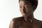 Nude african american girl isolated on