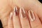 Nude color nail, design 2019, with rose