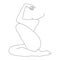 Nude girl posing with her head and hand thrown back. Modern Art. The drawing design is suitable for icons, decor, exhibitions