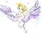 Nude mature magic fairy cartoon art on a white background