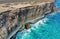 Nullarbor Plain South Australia, high cliffs and blue water