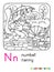 Numbat nanny ABC coloring book. Alphabet N