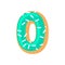 Number 0 donut. Doughnut font zero. Sweet alphabet. candy letter