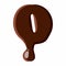 Number 0 from latin alphabet made of chocolate