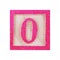 Number 0 zero childs wood block on white with clipping path