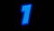 Number 1 neon bright glowing animation