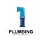 Number 1 plumbing pipe logo vector design template