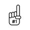 Number 1 supporter icon. simple illustration outline style sport symbol.