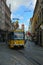 Number 1 yellow tram Plzen Pilsen Czech Repblic 
