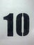 Number 10 is painted on the wall of the entrance. Floor indicator