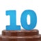 Number 10 Ten on ChoÑolate cake. 3D render Illustration