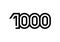 Number 1000 vector icon design