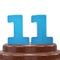 Number 11 Eleven on ChoÑolate cake. 3D render Illustration
