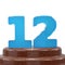 Number 12 Twelve on ChoÑolate cake. 3D render Illustration.