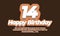 Number 14 fourteen year celebration birthday 3d orange design