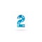 Number 2 icon. Technology smart two logo, computer and data related business, hi-tech and innovative, electronic.