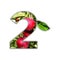 Number 2 made of fresh fruit