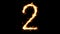 Number 2 Text Sparkler Glitter Sparks Firework Loop Animation