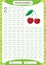 Number 2. Two Tracing Worksheet. Cherry berry. Preschool worksheet, practicing motor skills - tracing dashed lines. A4