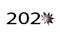 The number 2020 is made of numbers and stars-mink from which rats peep. White isolated background. The rat is a symbol of 2020.