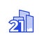 Number 21 with real estate logo design vector graphic symbol icon illustration creative idea