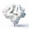 Number 24 Smoke Cloud On White Background