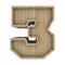 Number 3 3D Rendering Wood Material