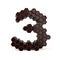 Number 3. Digital sign. Black glossy honeycomb font. 3D