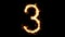 Number 3 Text Sparkler Glitter Sparks Firework Loop Animation