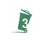 Number 3 in the trash bin icon illustration template