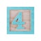 Number 4 four childs wood block on white with clipping path