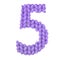 Number 5 five alphabet, color purple