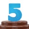 Number 5 Five on ChoÑolate cake. 3D render Illustration