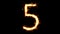 Number 5 Text Sparkler Glitter Sparks Firework Loop Animation