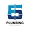 Number 6 plumbing pipe logo vector design template