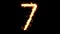 Number 7 text sparkler glitter sparks firework loop animation