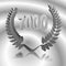 Number 7000 with laurel wreath or honor wreath as a 3D-illustration, 3D-rendering