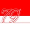 Number 79th vector Illustration for Indonesia Independence day