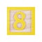 Number 8 eight childs wood block on white with clipping path