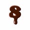 Number 8 from latin alphabet made of chocolate