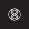 Number 8 linked overlapping circles logo vector