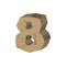 Number 8 stone. Rock font eight. Stones alphabet symbol. rocky c