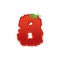 Number 8 Strawberry font. Red Berry lettering eight alphabet. F